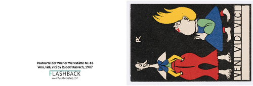 Postkarte der Wiener Werkstätte Nr. 85- Veni, vidi, vici by Rudolf Kalvach, 1907 - postcard