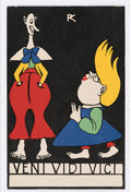 Postkarte der Wiener Werkstätte Nr. 85- Veni, vidi, vici by Rudolf Kalvach, 1907 - postcard