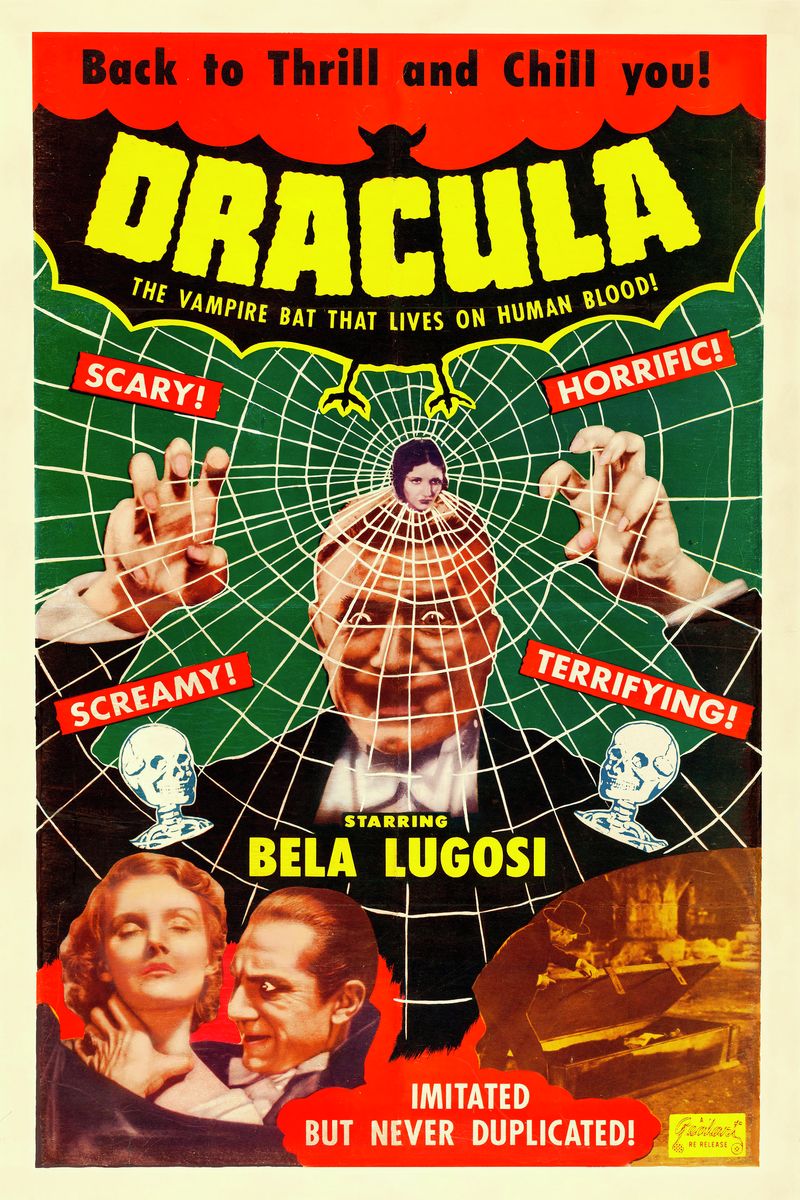 Dracula Movie Poster - 1951 Reissue of 1931 Movie