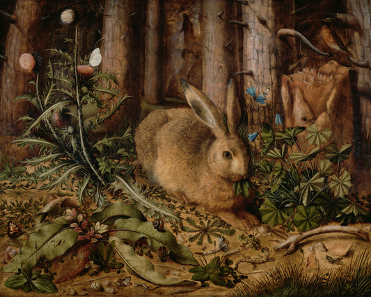 Un lièvre dans la forêt par Hans Hoffmann - c.1591