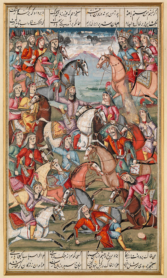 Great War image from the Shahnameh - a long epic poem written by the Persian poet Ferdowsi for Sultan Mahmud of Ghazni between c. 977 and 1010 CE Wellcome