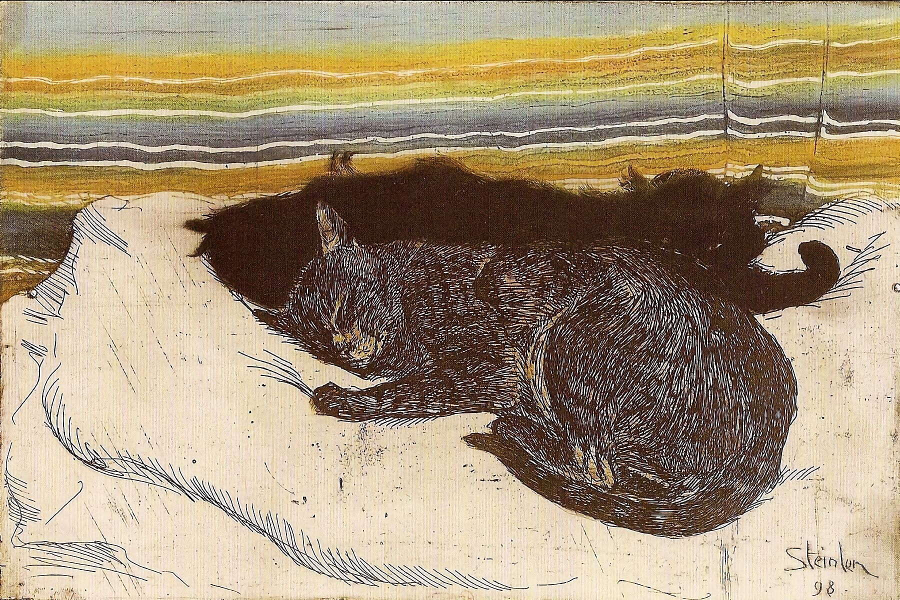 Two Cats by Théophile Steinlen - 1898