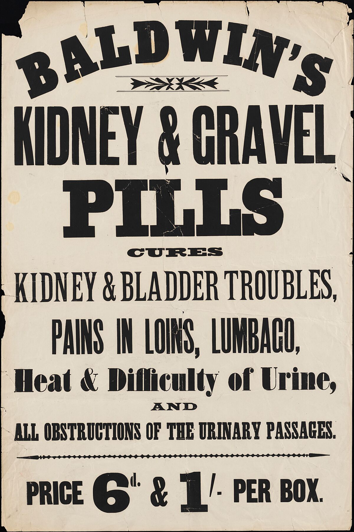 Baldwin's Kidney & Gravel Pills -  c. 1900