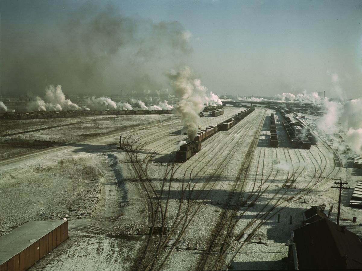 General view of one of the yards of the Chicago and Northwestern [i.e. North Western] railroad, Chicago, Ill. Jack Delano, 1942