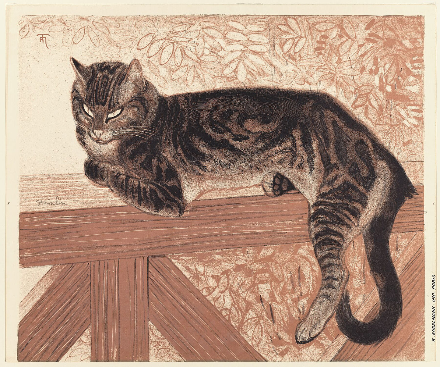 Cat on a Balustrade by Théophile-Alexandre Steinlen - 1909