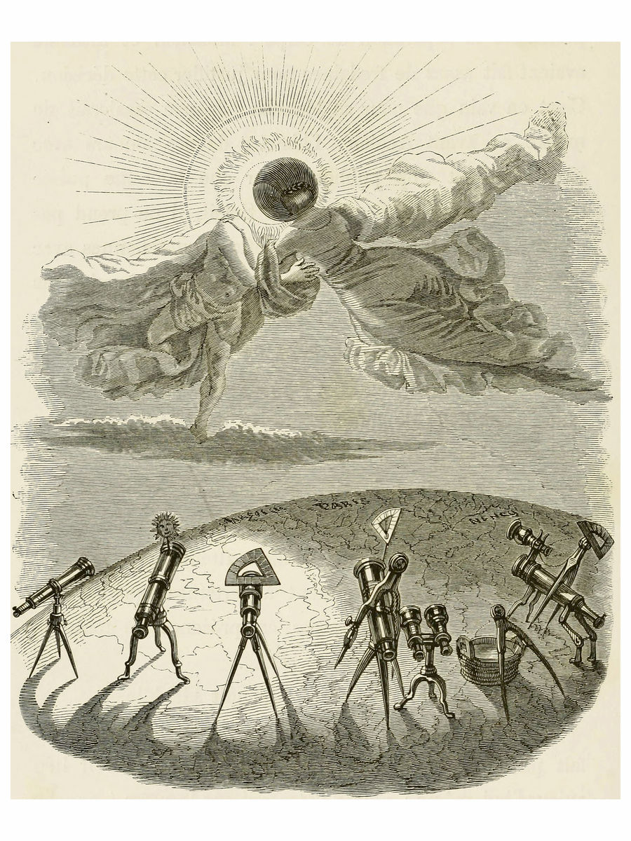 Eclipse. Illustration from 'Un Autre Monde' by JJ Grandville - 1844