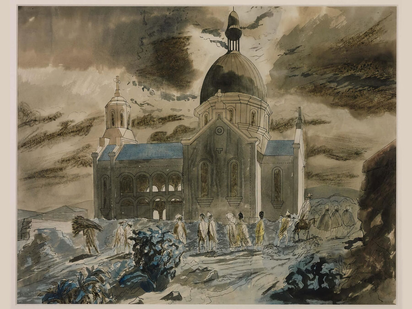 The Catholic Church, Addis Ababa by Edward Bawden - 1941