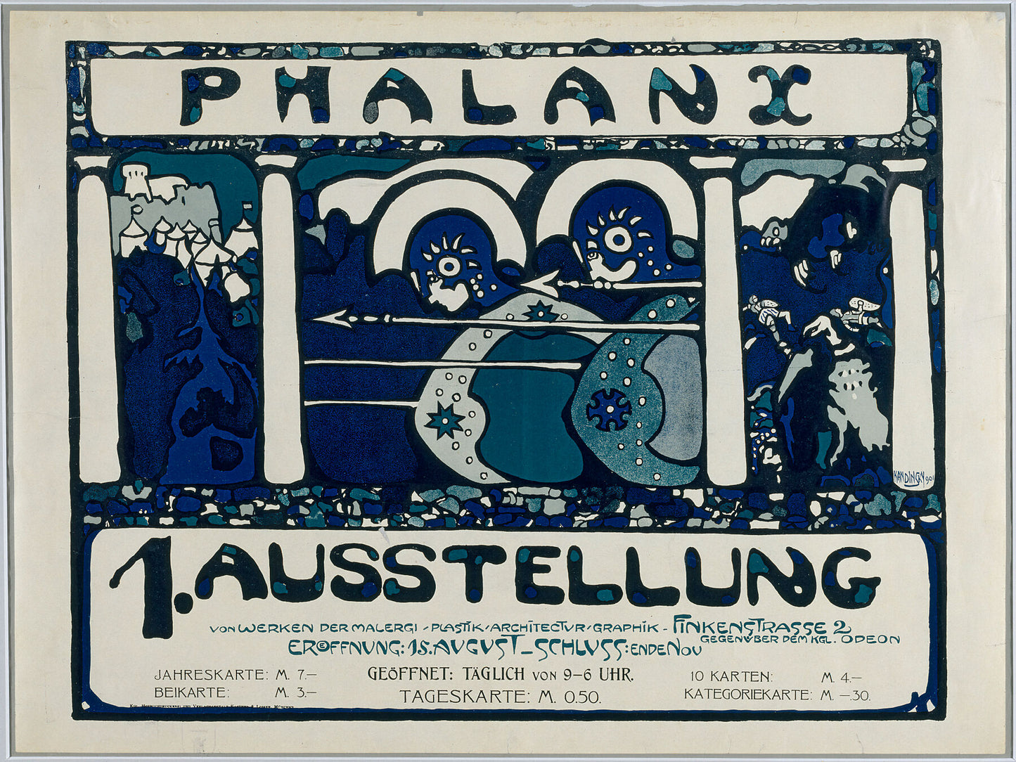 Plakat für die erste Ausstellung der Phalanx by Wassily Kandinsky 1901