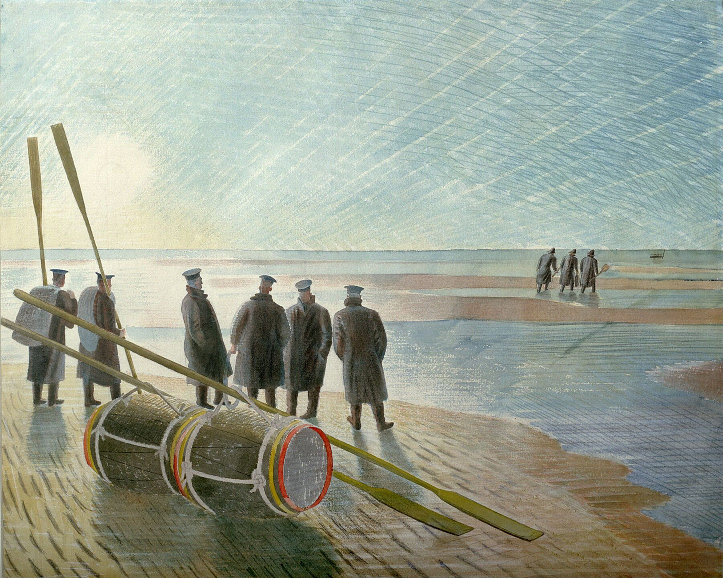 Anchor and Boats at Rye, England by Eric Ravilious, 1938
