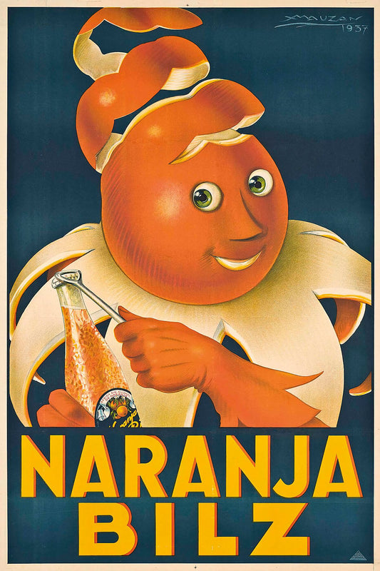 Naranja Bilz Advertisement by Achille Mauzan - 1937