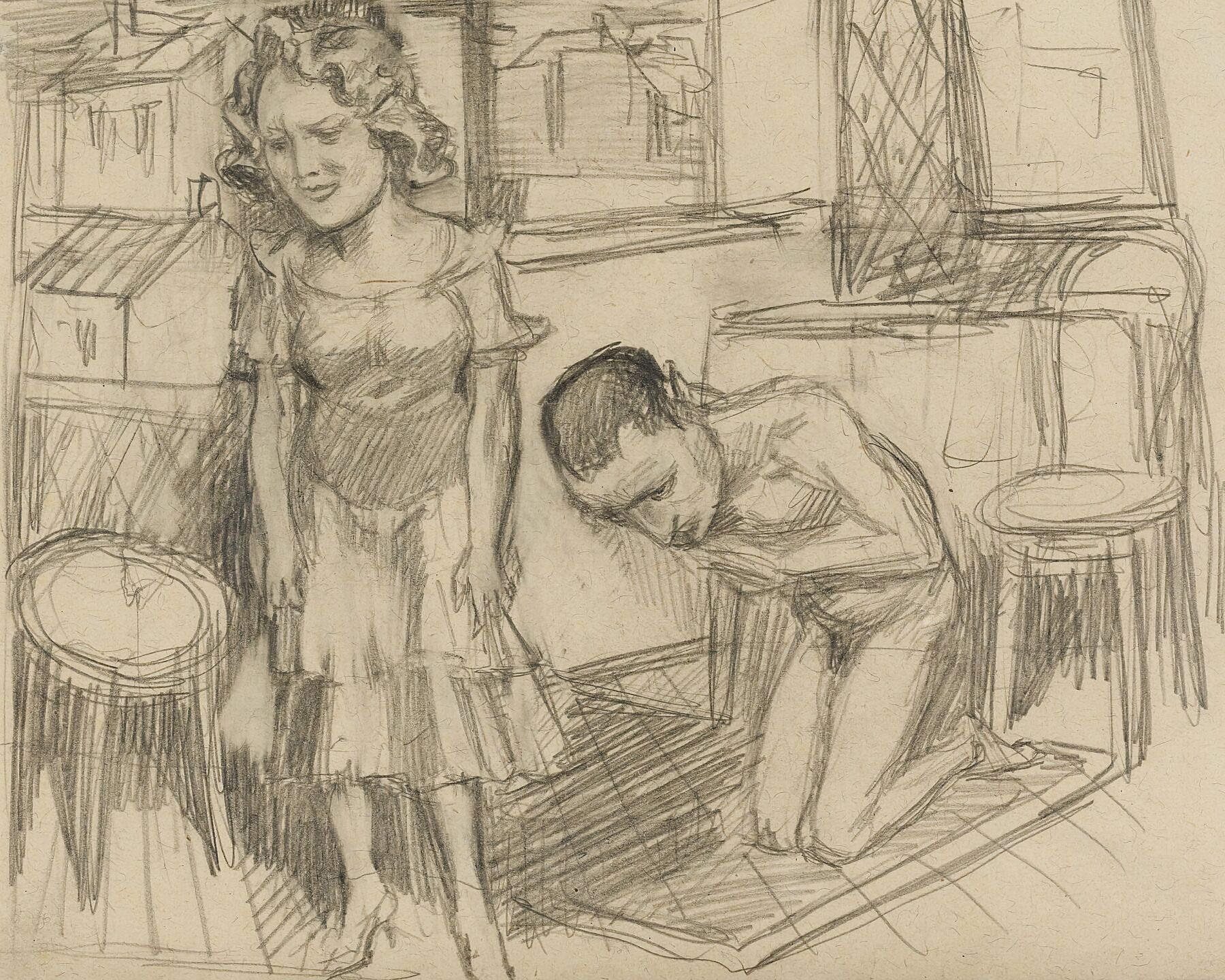 Woman and Man by Bruno Schulz - c. 1920