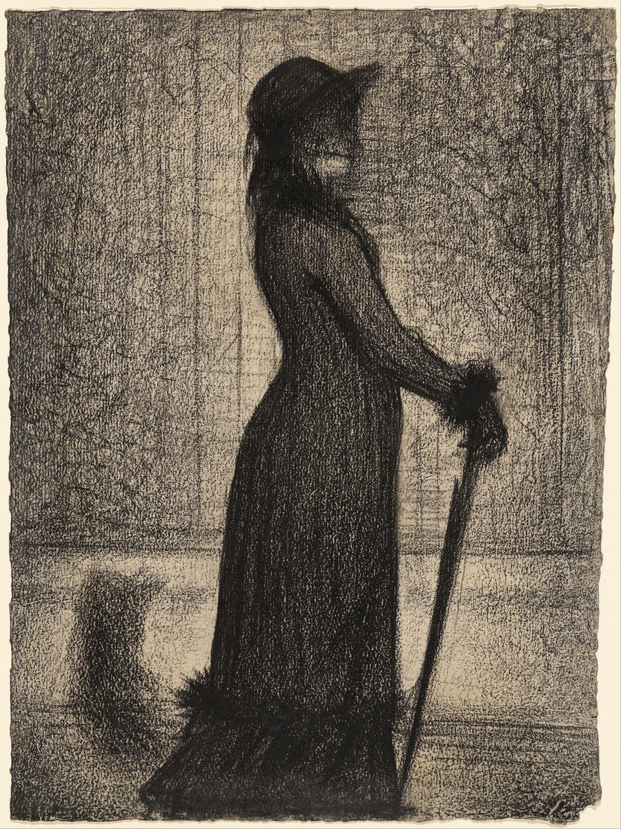 Woman Strolling (Une élégante) by Georges Seurat - c.1884