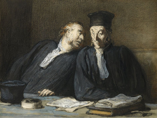 Two Lawyers Conversing by Honoré Daumier -  c.1850 