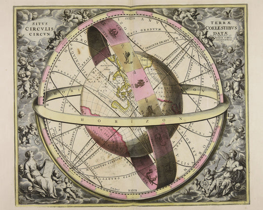 La posición de la tierra rodeada por las esferas del cielo de Jan van Loon - 1660