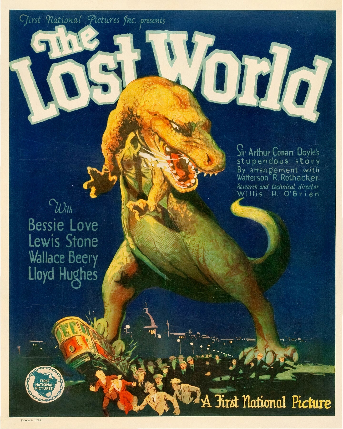 Poster advertising The Lost World movie - 1925.