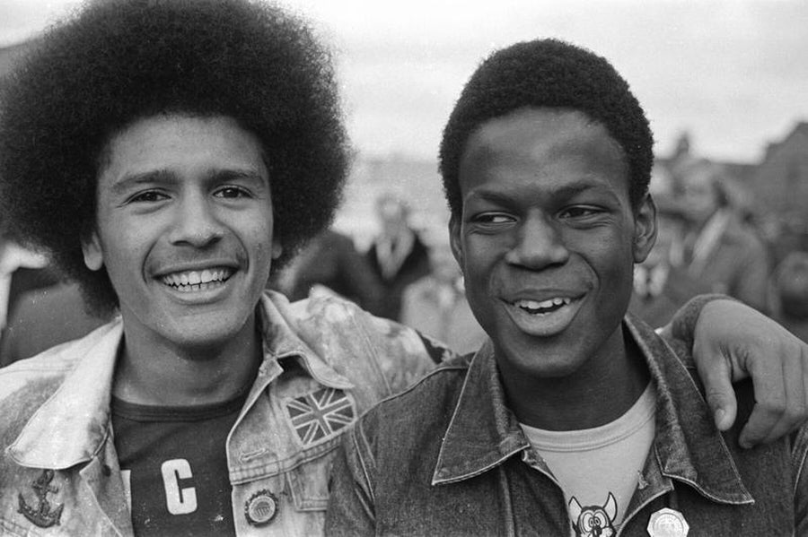 Two Man City fans by Iain SP Reid - c. 1976