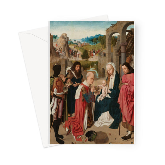 The Adoration of the Magi, by Geertgen tot Sint Jans, c. 1480-1485 - Greetings Card