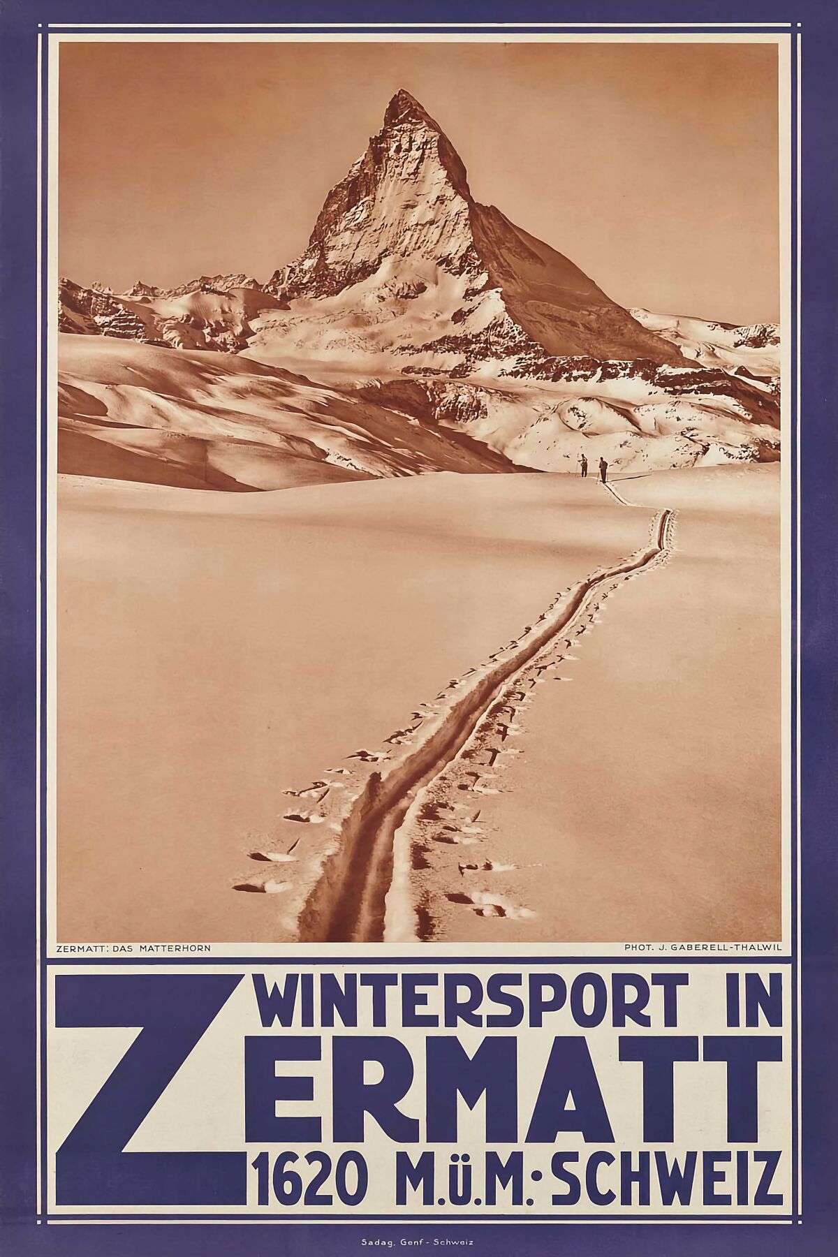 Wintersport in Zermatt  (unknown artist) - 1929