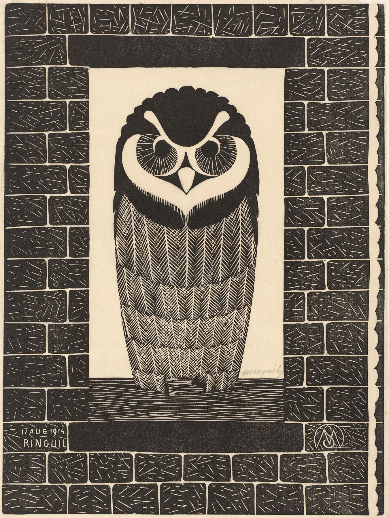Ring Owl by Samuel Jessurun de Mesquita - 1914