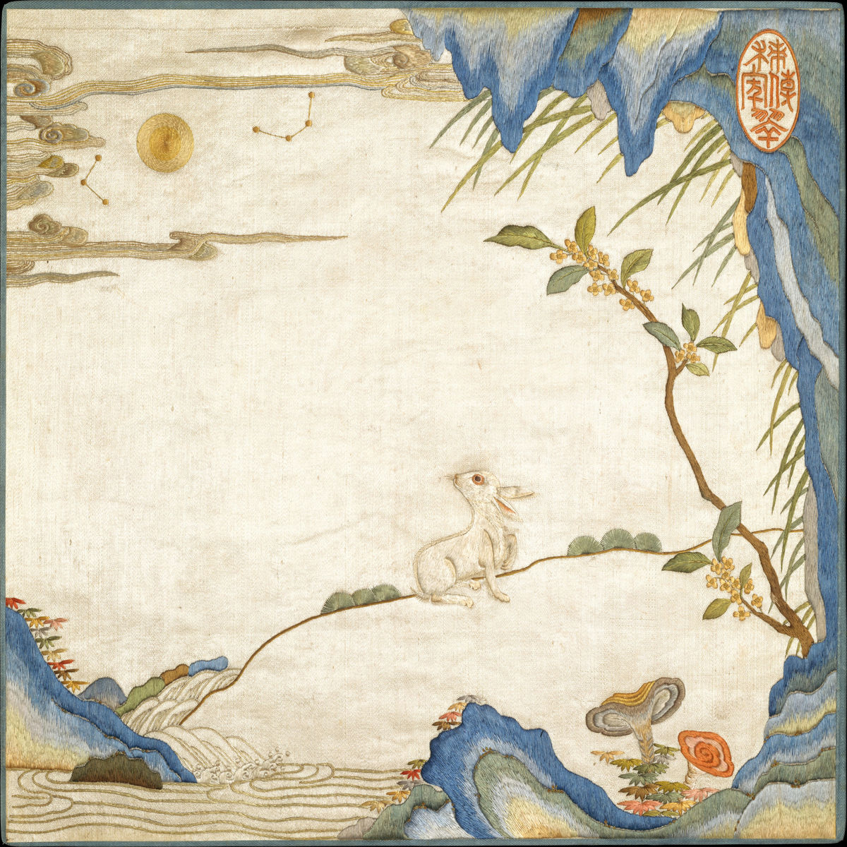 Rabbit in Landscape - Qing era China