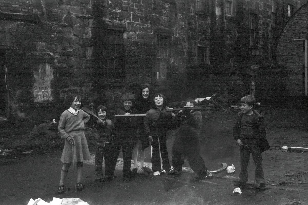 Group of Children in Glasgow by John J Brady - 1975