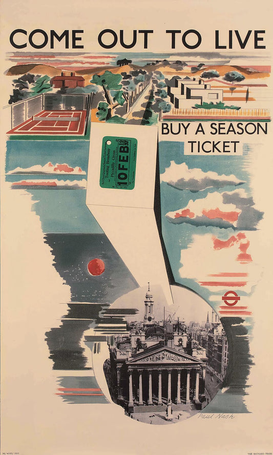 London Transport Poster Come Out to Live colour lithograph - 1936