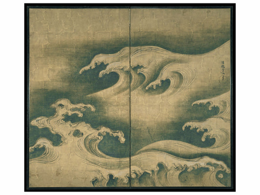 Vagues rugueuses par Ogata Kōrin - ch. 1704 - 1709 