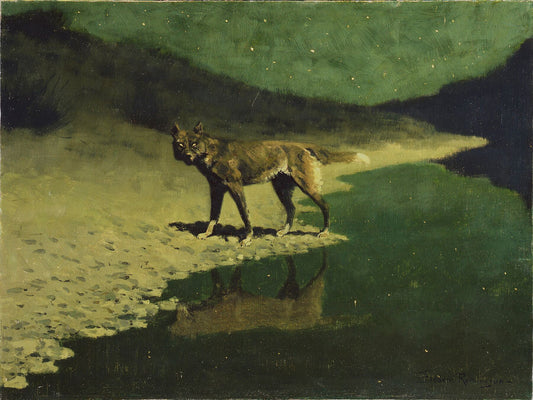 Frederic Remington - Moonlight, Wolf c