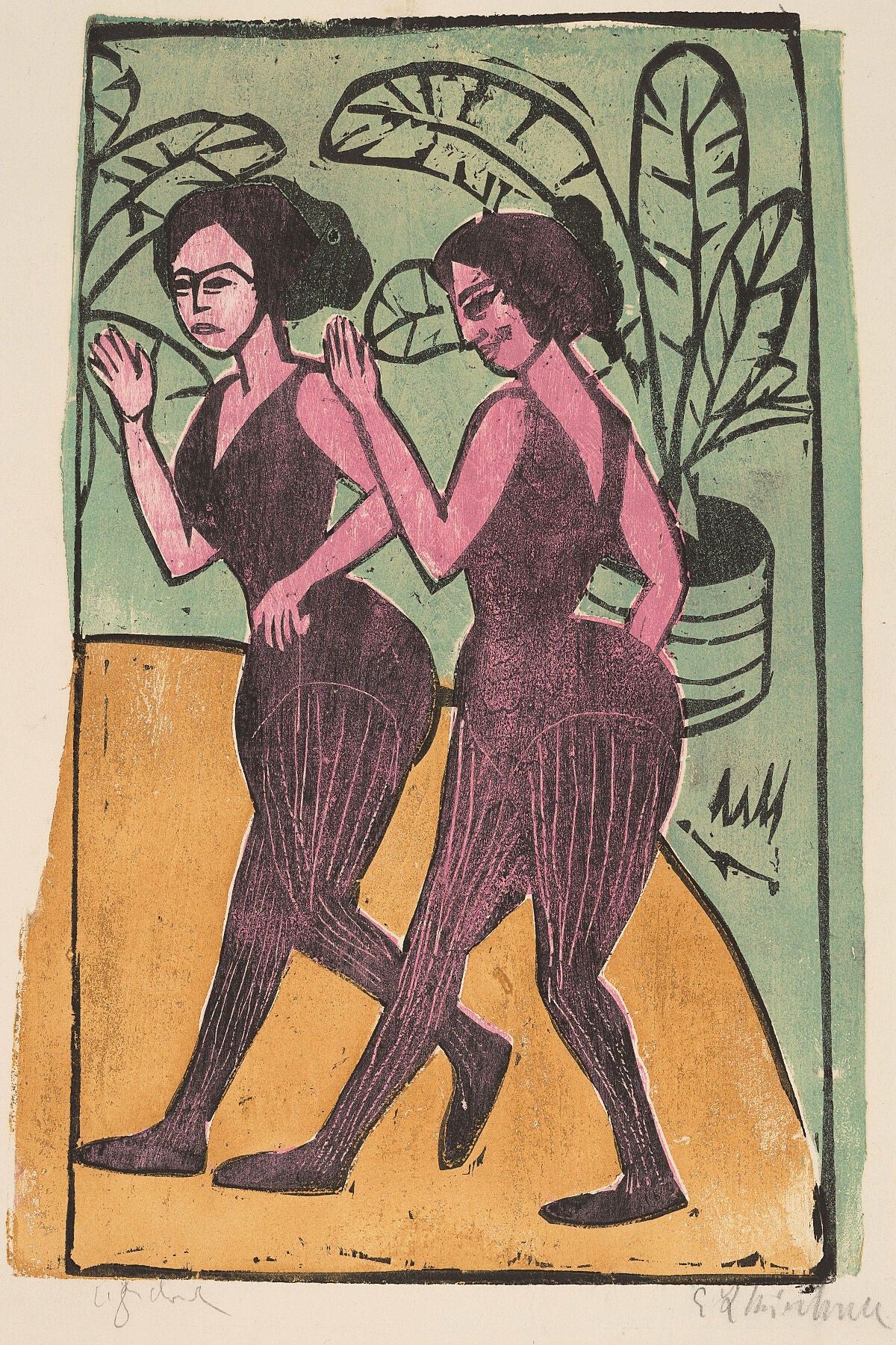 English Step Dancers by Ernst Ludwig Kirchner - 1911