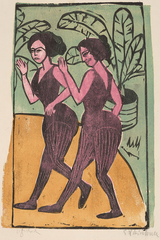 English Step Dancers by Ernst Ludwig Kirchner - 1911