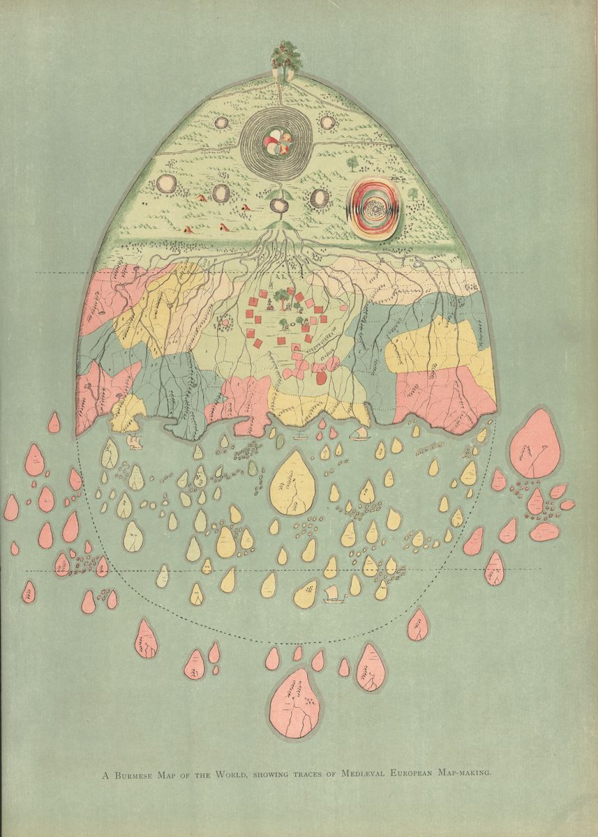 A Burmese Map of the World - 1906