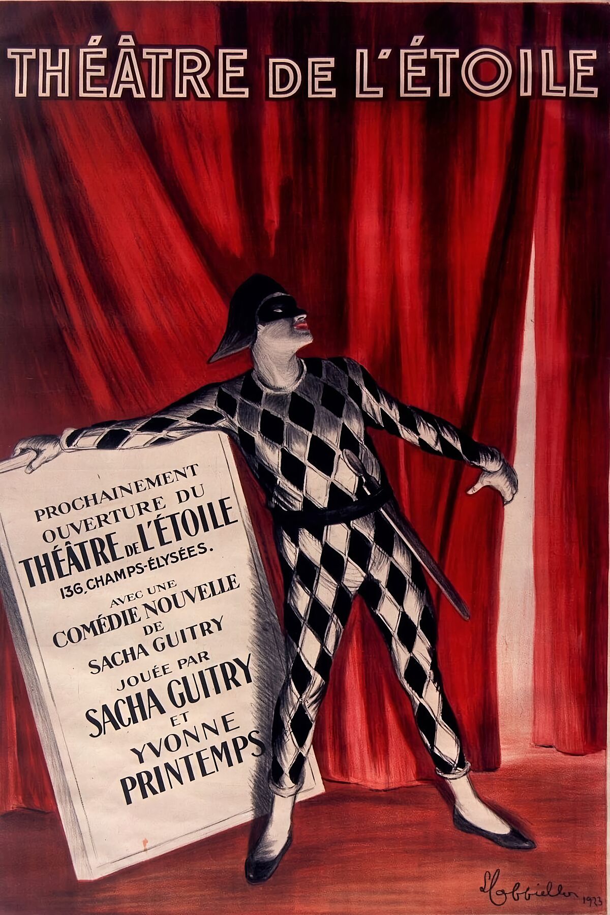 Poster for the premiere of Sacha Guitry's play L'Accroche-cœur at the Théâtre de l'Étoile in Paris Date 1923 Leonetto Cappiello (1875-1942)