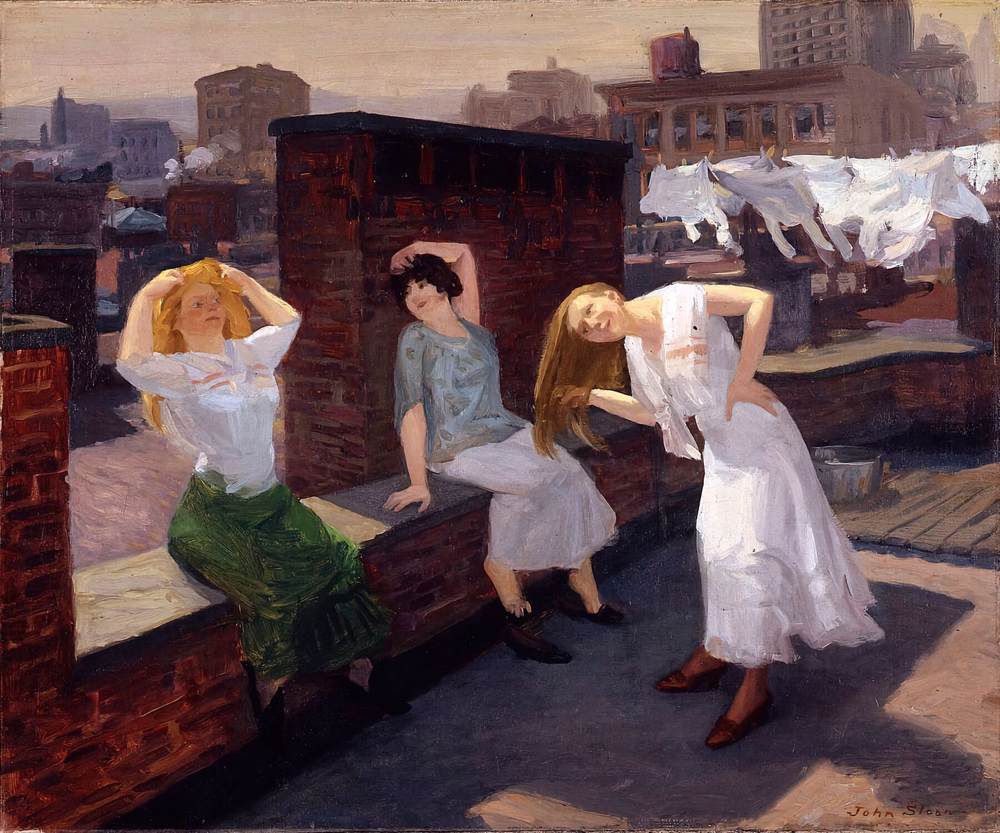 Sunday Women, Drying Their Hair by John Sloan - 1912