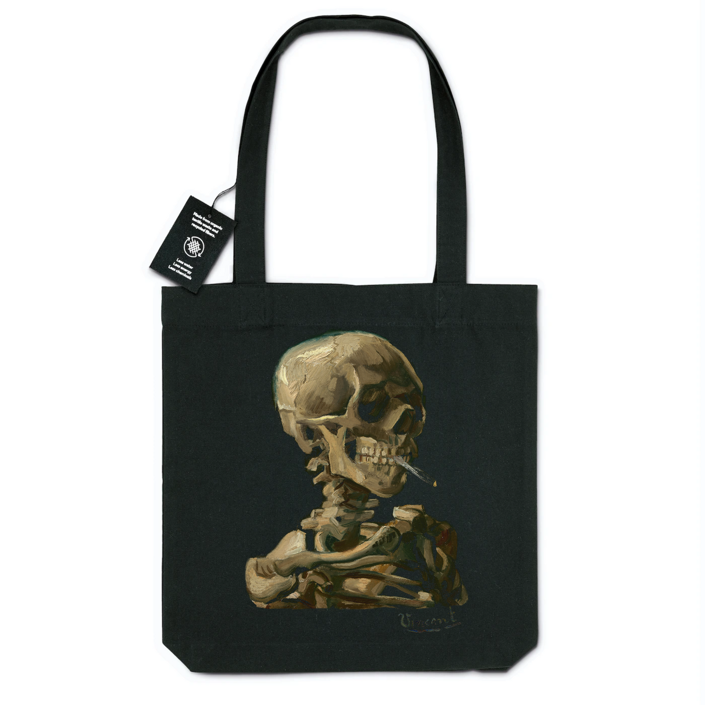 Smoking Skeleton by Vincent Van Gogh, 1886 - Organic Tote Bag