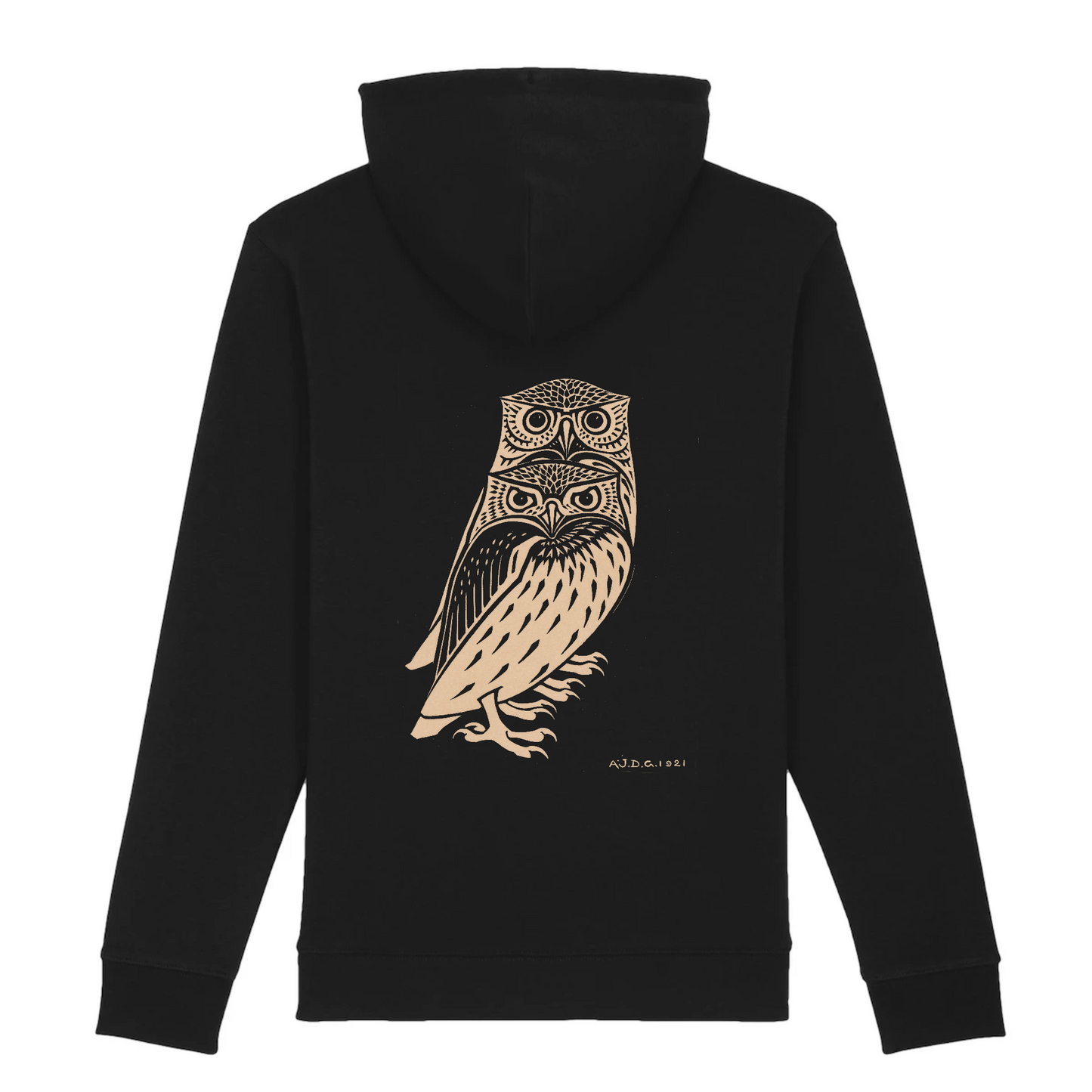 Two Owls by Julie de Graag, 1921 - Hoodie (Graphic on Back)