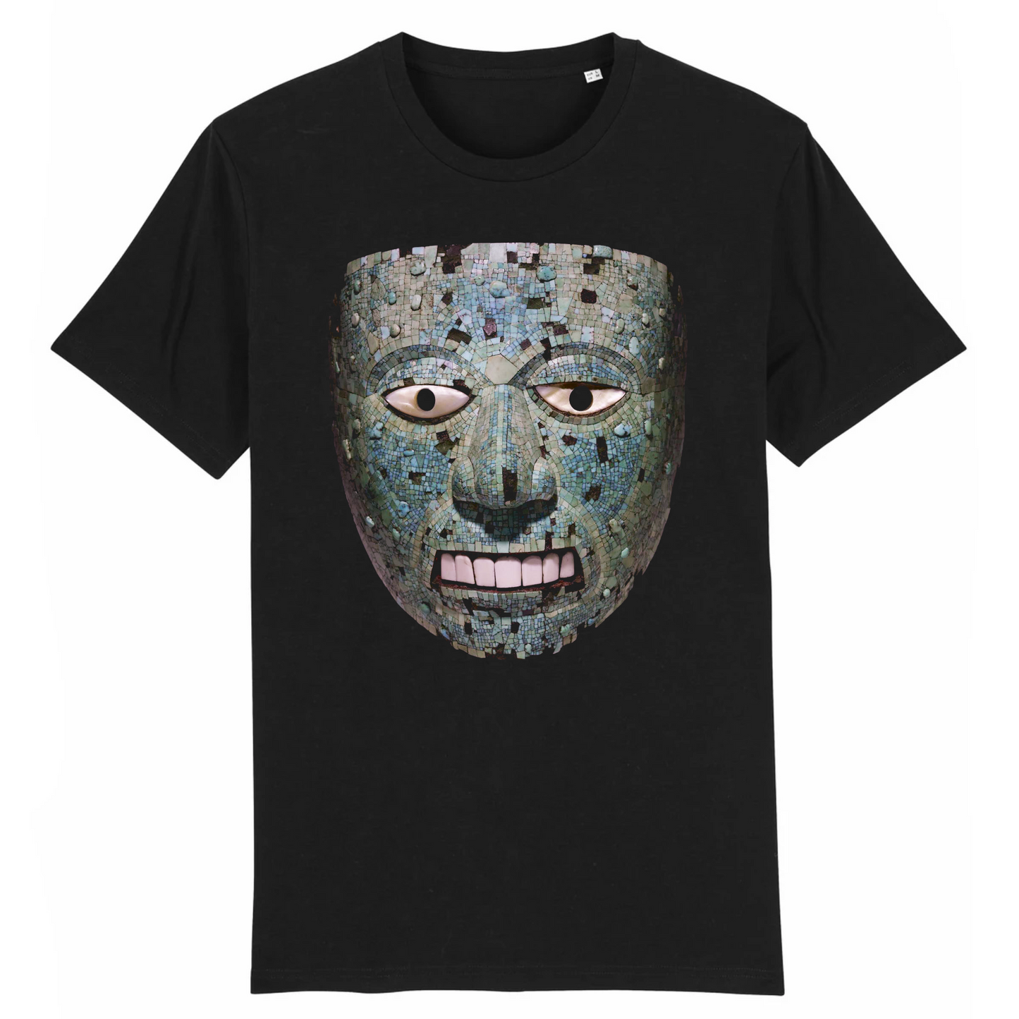 Masque en mosaïque turquoise (Xiuhtecuhtli : Dieu du feu), ch. AD 1400-1521 - T-shirt en coton biologique