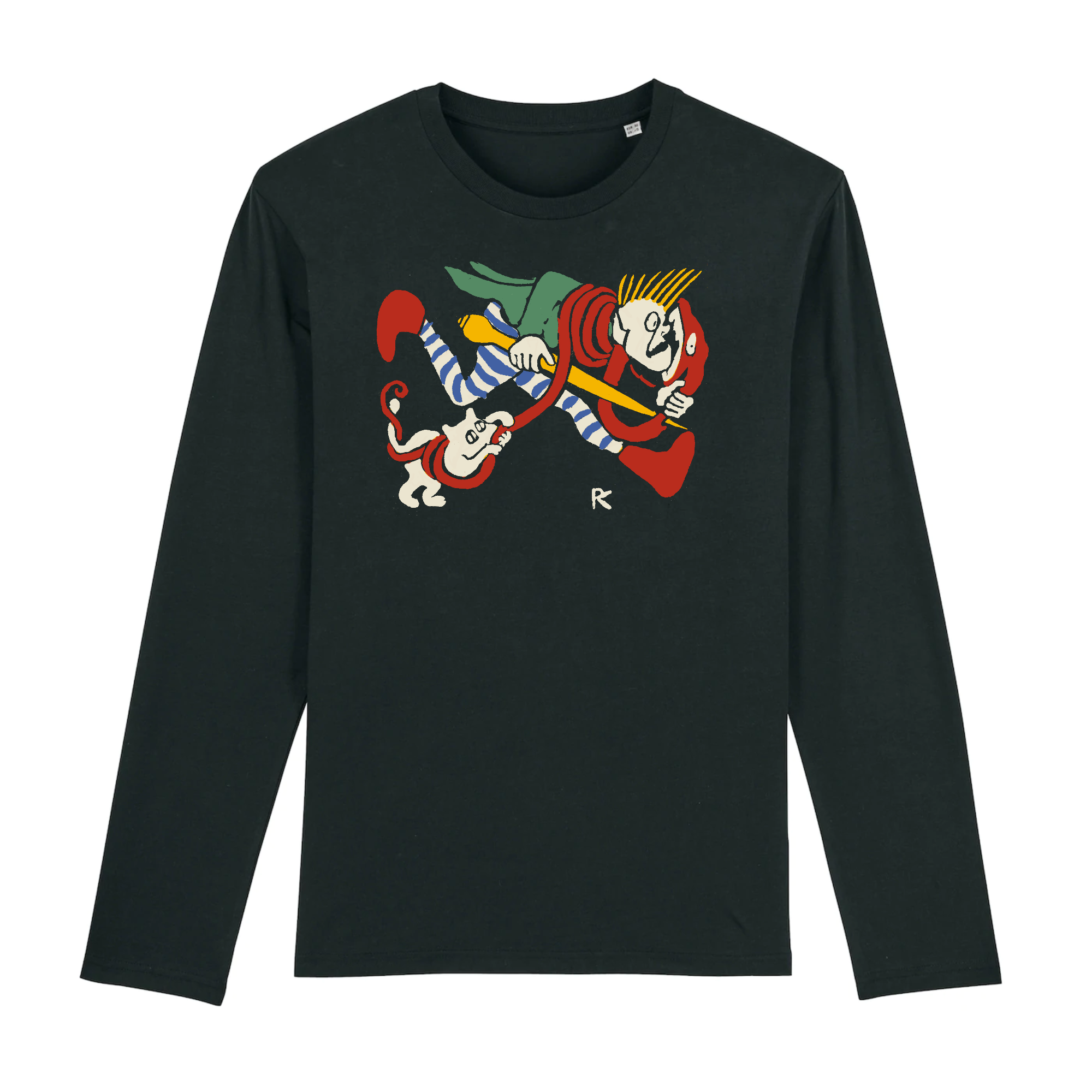 Chat et serpent par Rudolph Kalvach, ch. 1910 - T-shirt manches longues en coton bio