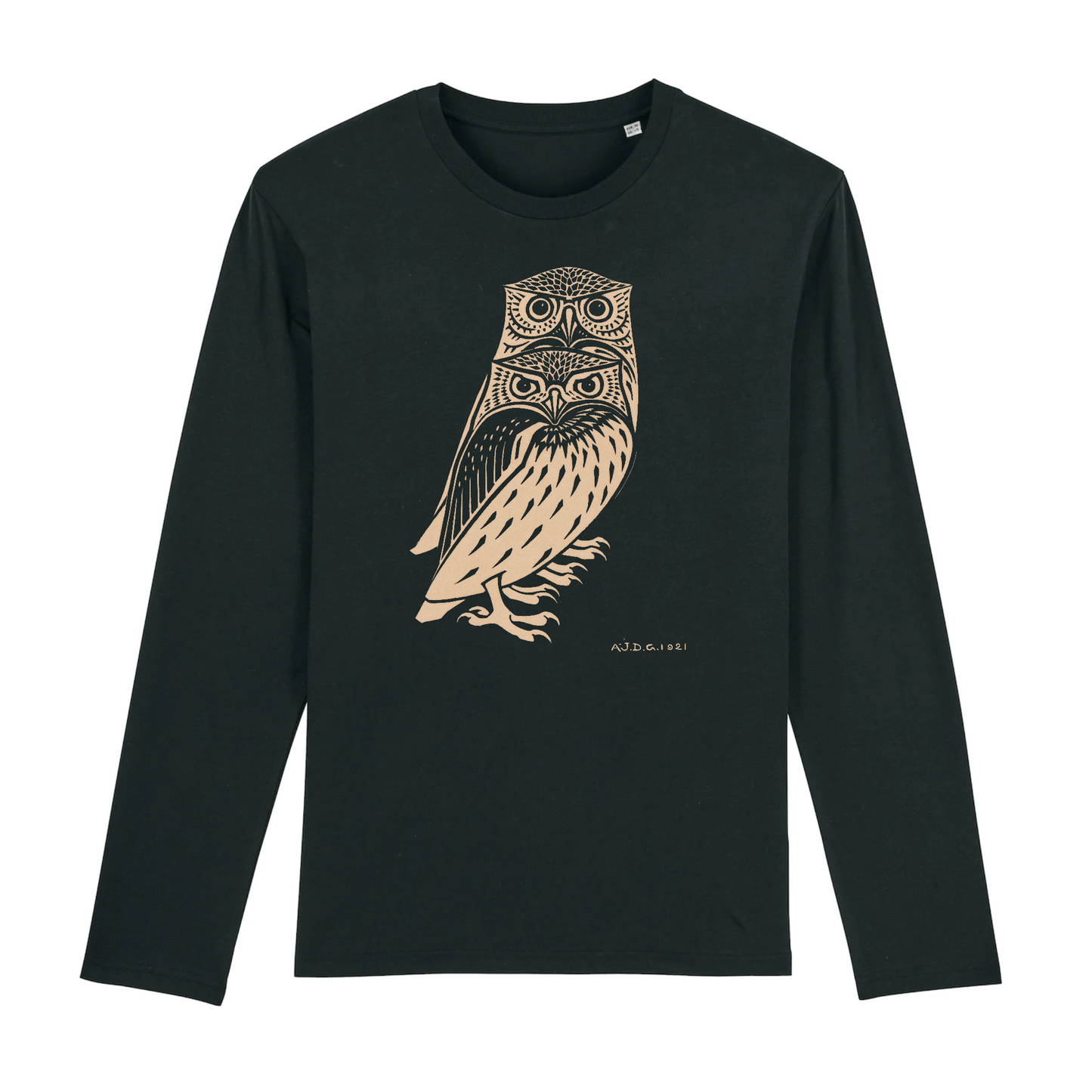 Owls by Julie de Graag - Camiseta de manga larga de algodón orgánico