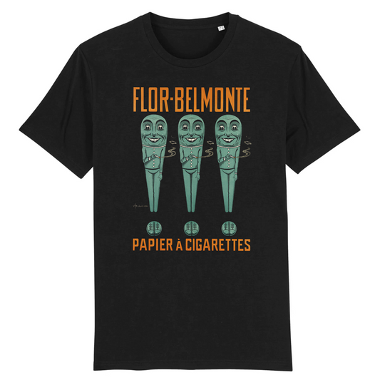 Flor Belmote Cigarette Papers, 1913 - Organic Cotton T-Shirt