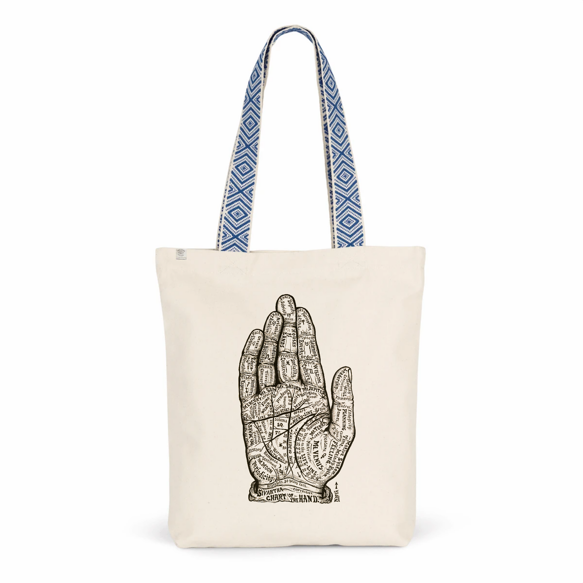 Chart of the Hand from Dr Alesha Sivarth`s Book of Life, 1898 -  100% Recycled Tote Bag