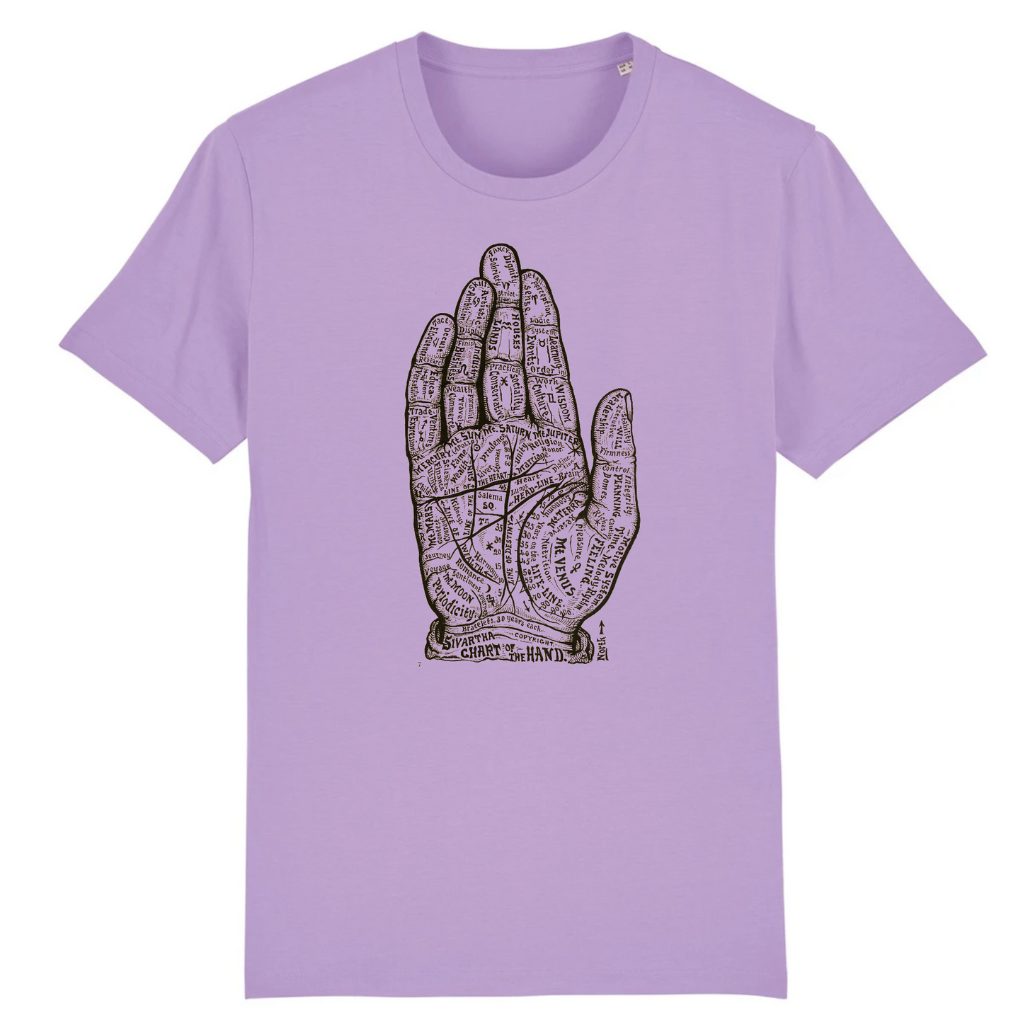 Chart of the Hand from Dr Alesha Sivarth's Book of Life, 1898 - Organic Cotton T-Shirt