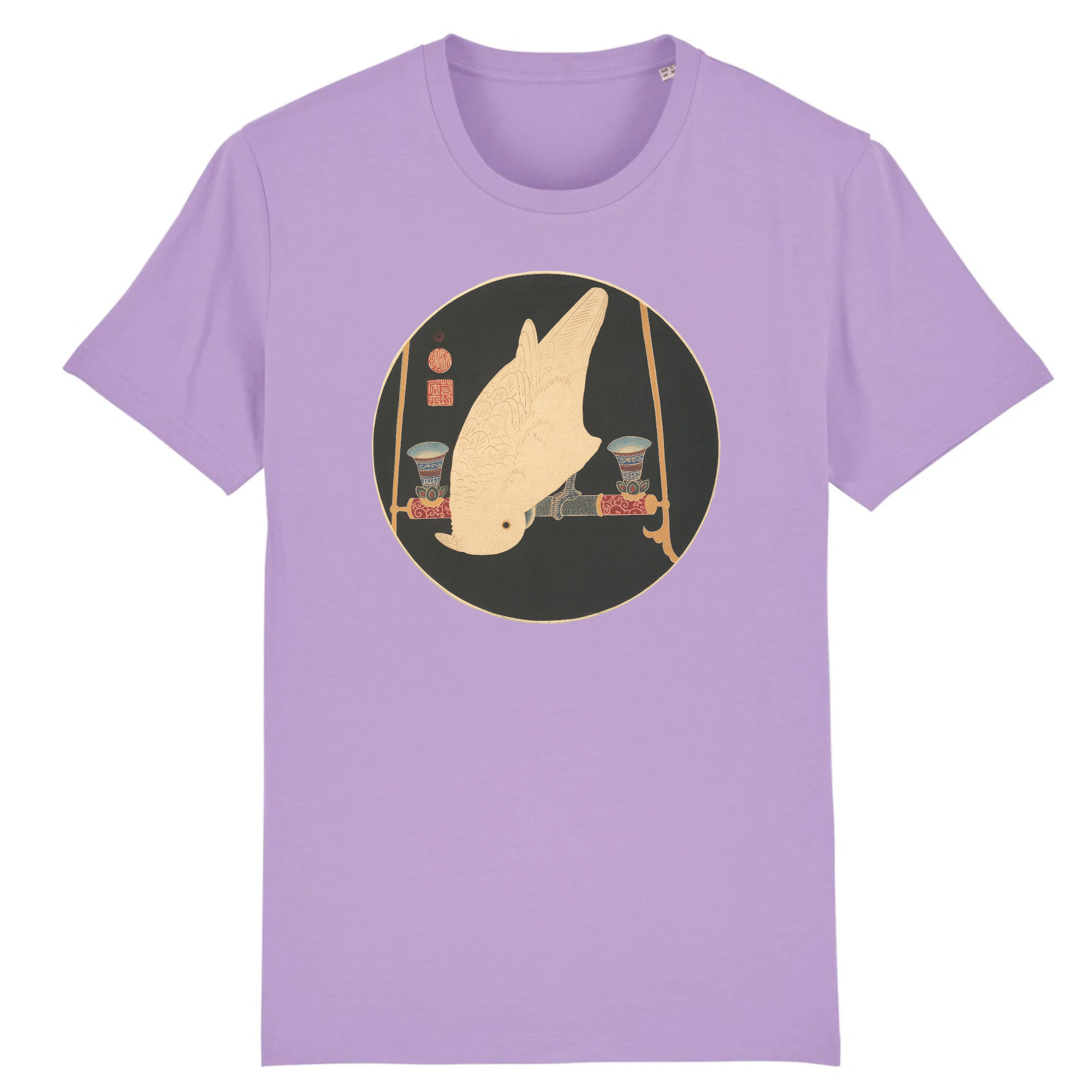 Un guacamayo blanco de Ito Jakuchu Japonés, ca. 1900 - Camiseta de algodón orgánico.