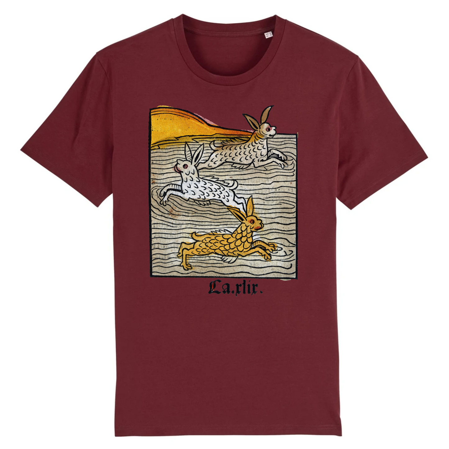 Three Hares Swimming, 1547 - Organic Cotton T-Shirt
