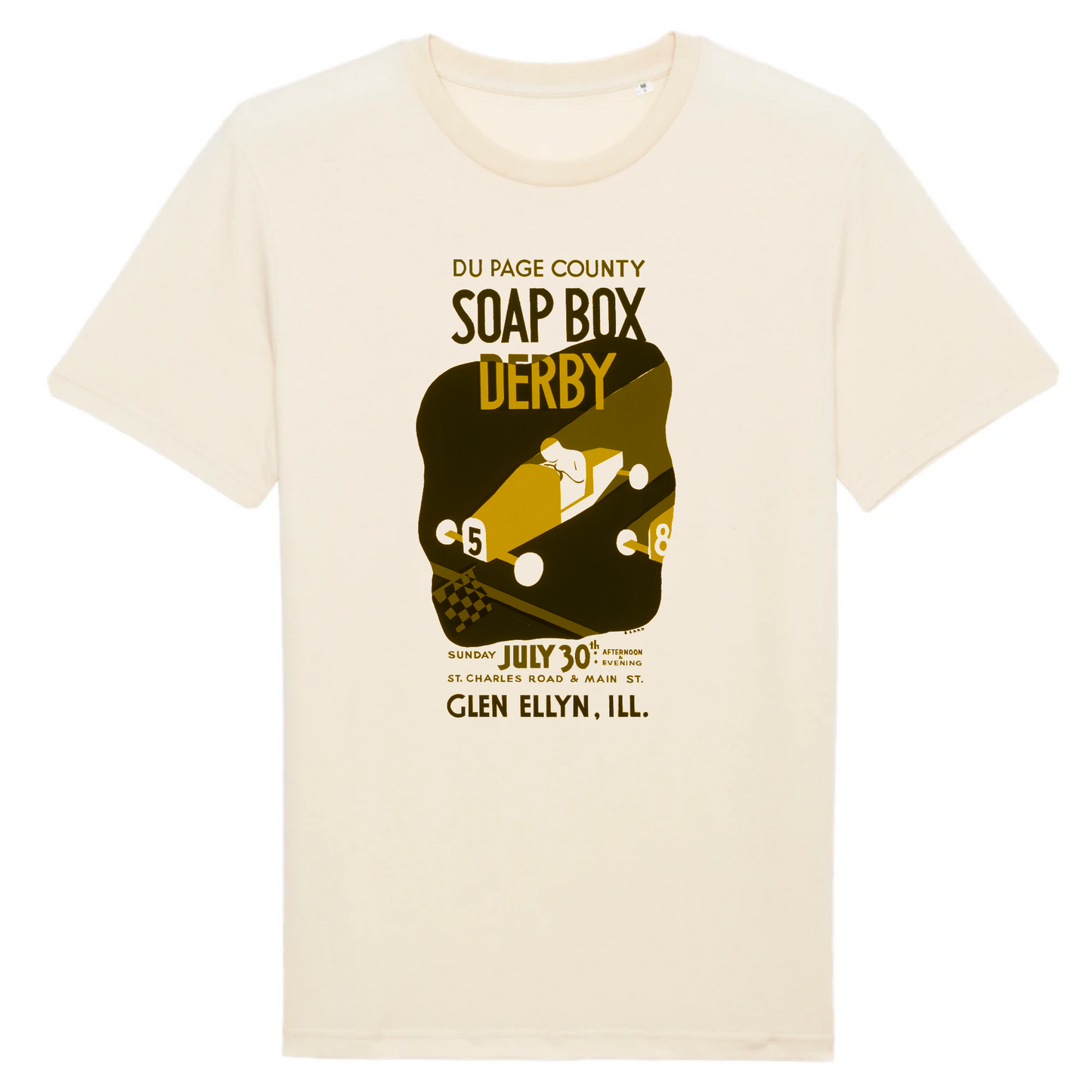 Soap Box Derby, años 30 - Camiseta de algodón orgánico
