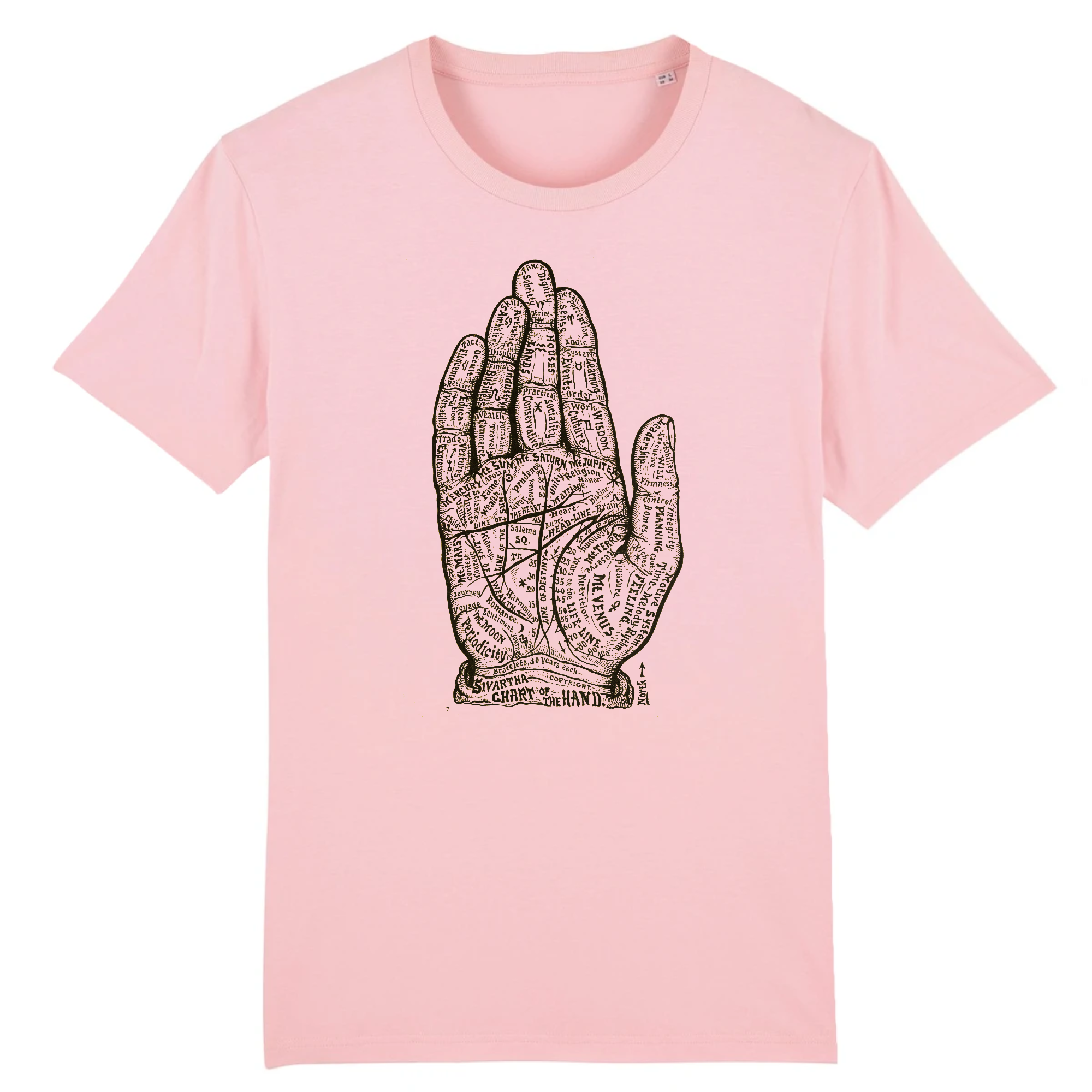 Tableau de la main du livre de vie du Dr Alesha Sivarth, 1898 - T-shirt en coton biologique