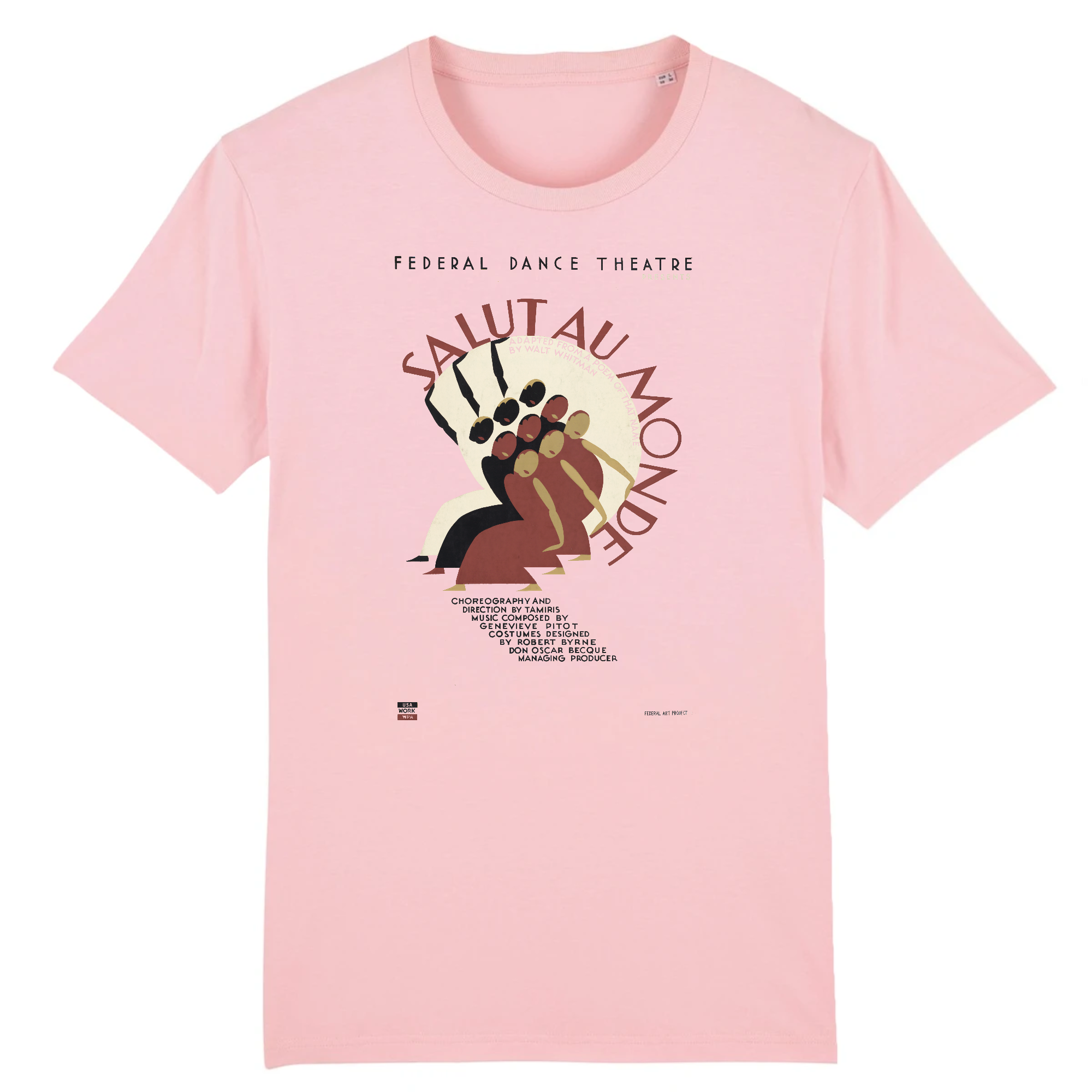 Federal Dance Theatre présente Salut au monde, c.1937 - T-shirt en coton biologique