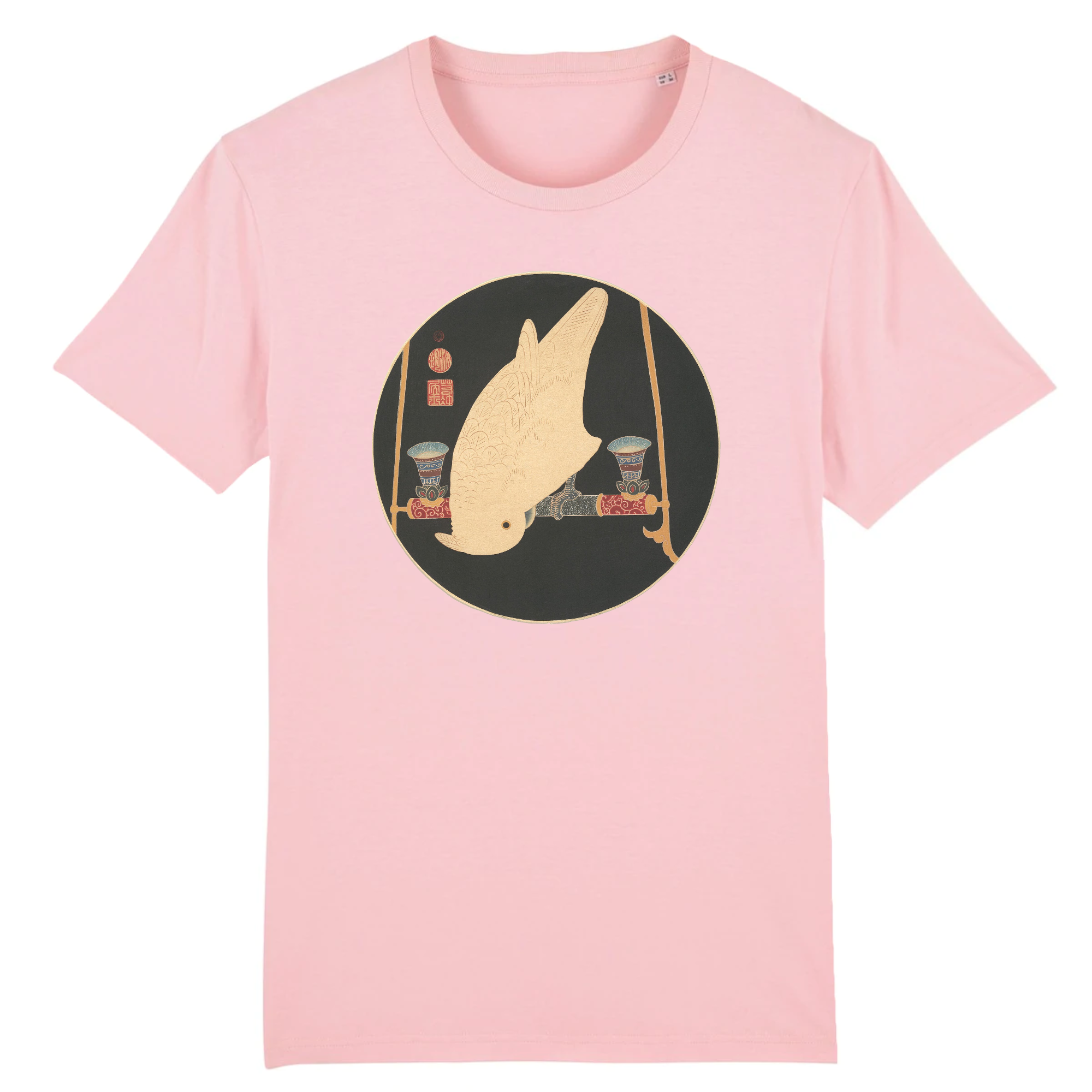 Un guacamayo blanco de Ito Jakuchu Japonés, ca. 1900 - Camiseta de algodón orgánico.