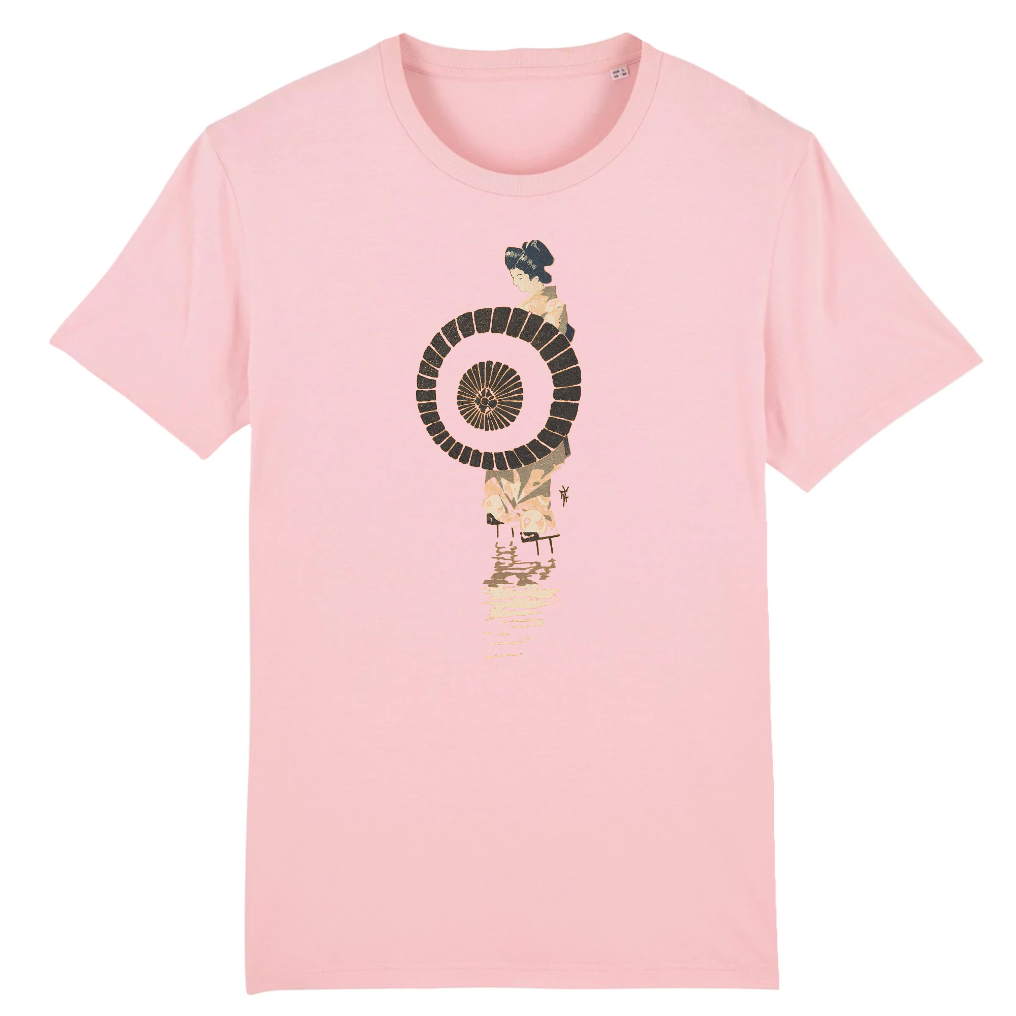 Woman with Umbrella by Ichij Narumi, Late Meiji era - Organic Cotton T-Shirt