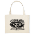 Organic shopping bag featuring La Calavera Catrina or Catrina Ljazmun a Calavera Garbancera ('Dapper Skeleton', 'Elegant Skull') - a 1910–1913 zinc etching by the Mexican printmaker, cartoon illustrator and lithographer José Guadalupe Posada.