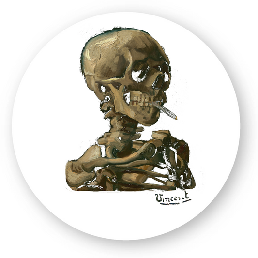 Head of a Skeleton With a Burning Cigarette by Vincent Van Gogh, 1886 - Sticker